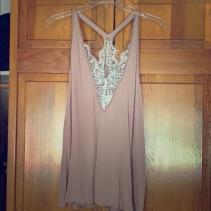 Lace detailed tank top